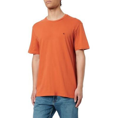 LV040HM265FDZXXL Calvin Klein Męski T-shirt z krótkim rękawem Smooth Solid Tee z okrągłym dekoltem, pomarańczowy (Mecca Orange), XXL LV040HM265FDZXXL Calvin Klein Męski T-shirt z krótkim rękawem Smooth Solid Tee z okrągłym dekoltem, pomarańczowy (Mecca Orange), XXL