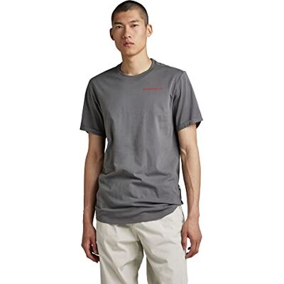 D22815-336-1468 G-STAR RAW Men's Lash Back Text T-Shirt, szary (Granite 336-1468), S, szary (Granite 336-1468), S D22815-336-1468 G-STAR RAW Men's Lash Back Text T-Shirt, szary (Granite 336-1468), S, szary (Granite 336-1468), S