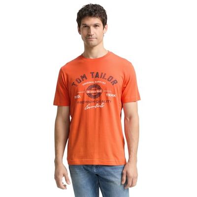 1037735 TOM TAILOR T-shirt męski, 38891 Pale Red, XS 1037735 TOM TAILOR T-shirt męski, 38891 Pale Red, XS