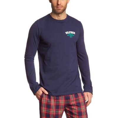Tommy Hilfiger Męska koszulka do spania Porter L/s T-shirt/2S87901509, Niebieski (409 Peacoat), 48 Tommy Hilfiger Męska koszulka do spania Porter L/s T-shirt/2S87901509, Niebieski (409 Peacoat), 48