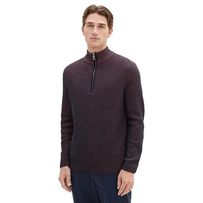 1038243 TOM TAILOR sweter męski, 32740 – granatowa (Navy Red Orange Blue) Mouline), 3XL 1038243 TOM TAILOR sweter męski, 32740 – granatowa (Navy Red Orange Blue) Mouline), 3XL
