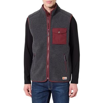 87073-030-352 FJALLRAVEN Vardag Fleece Vest M męska kamizelka sportowa ciemnoszara maroon, rozmiar M 87073-030-352 FJALLRAVEN Vardag Fleece Vest M męska kamizelka sportowa ciemnoszara maroon, rozmiar M