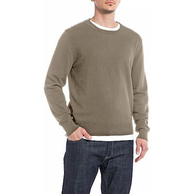 UK2512.000.G22578 Replay sweter męski, 836 Stone Grey, 3XL UK2512.000.G22578 Replay sweter męski, 836 Stone Grey, 3XL