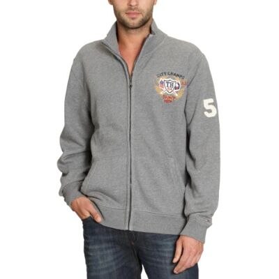 Tommy Hilfiger Męska kurtka z dzianiny 887803240 / Pablo Z-Thru LS RF, Szary (Silver Fog Htr), 56 Tommy Hilfiger Męska kurtka z dzianiny 887803240 / Pablo Z-Thru LS RF, Szary (Silver Fog Htr), 56
