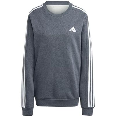 IJ6471-L adidas Mężczyźni Essentials Fleece 3-Stripes Sweatshirt, Dark Grey Heather, L IJ6471-L adidas Mężczyźni Essentials Fleece 3-Stripes Sweatshirt, Dark Grey Heather, L