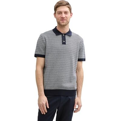 1046321 TOM TAILOR Sweter męski, 37780 – granatowy, biały, fantazyjny pasek, 3XL 1046321 TOM TAILOR Sweter męski, 37780 – granatowy, biały, fantazyjny pasek, 3XL
