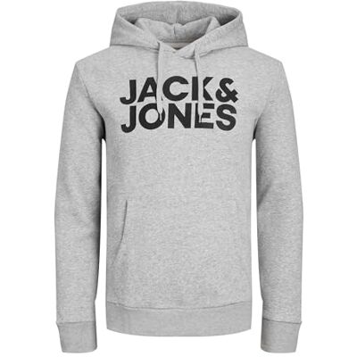 12152840-Grau JACK & JONES Jjecorp Logo Sweat Hood Noos Bluza z kapturem Mężczyźni , Gris (jasnoszary melanż grau) , S 12152840-Grau JACK & JONES Jjecorp Logo Sweat Hood Noos Bluza z kapturem Mężczyźni , Gris (jasnoszary melanż grau) , S