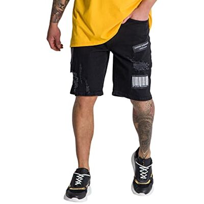 GKM003552 Gianni Kavanagh czarne szorty jeansowe męskie, czarny, XXL GKM003552 Gianni Kavanagh czarne szorty jeansowe męskie, czarny, XXL
