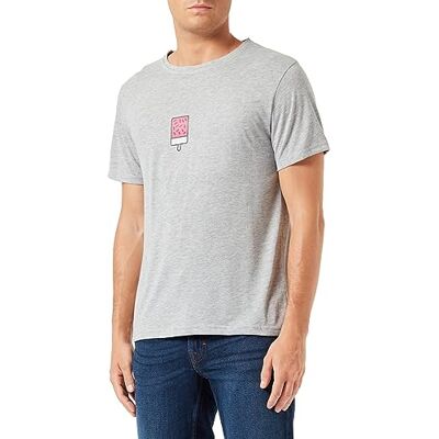 BDTSGI-100487-S Bona Basics, Cyfrowy nadruk, męski T-shirt basic,%70% bawełna%30 poliester, szary, casualowy, męskie topy, rozmiar: S, szary, S BDTSGI-100487-S Bona Basics, Cyfrowy nadruk, męski T-shirt basic,%70% bawełna%30 poliester, szary, casualowy, męskie topy, rozmiar: S, szary, S