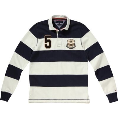 Tommy Hilfiger Bluza męska Candor PCD Rugby L/S VF/ 887817406, Niebieski (409 Peacoat/Snow White), 56 Tommy Hilfiger Bluza męska Candor PCD Rugby L/S VF/ 887817406, Niebieski (409 Peacoat/Snow White), 56