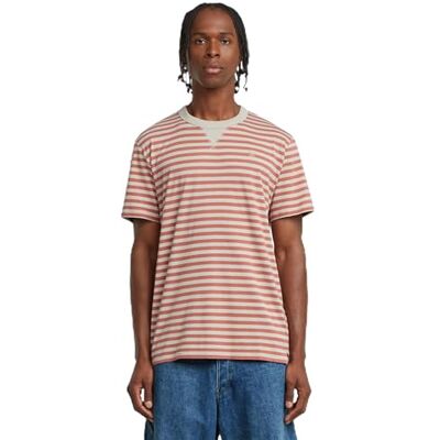D25961 G-STAR Nifous Stripe R T T-shirt męski, Wielokolorowy (Dk Brick/Etruscan Red Stripe -c339-h229), L D25961 G-STAR Nifous Stripe R T T-shirt męski, Wielokolorowy (Dk Brick/Etruscan Red Stripe -c339-h229), L