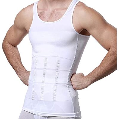 gkvk-107-White-S GKVK Męska wyszczuplająca kamizelka modelująca sylwetkę koszula brzuch slim gkvk-107-White-S GKVK Męska wyszczuplająca kamizelka modelująca sylwetkę koszula brzuch slim