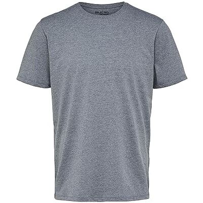 16087842 SELECTED HOMME Male T-Shirt Casual, Medium Grey Melange, XL 16087842 SELECTED HOMME Male T-Shirt Casual, Medium Grey Melange, XL