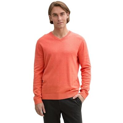 1039811 TOM TAILOR Sweter męski, 37099 Coral Red Melange, XXL 1039811 TOM TAILOR Sweter męski, 37099 Coral Red Melange, XXL