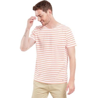 73842 Armor Lux Marinière Hoedic Heritage Man, Milk/Coral E24, S 73842 Armor Lux Marinière Hoedic Heritage Man, Milk/Coral E24, S