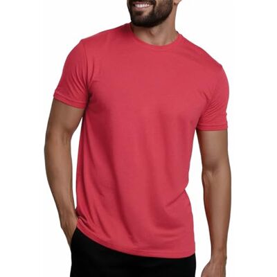 AM13742-XL INTO THE AM Premium Men's Fitted Crew Neck Plain Essential Tees Modern Fit Fresh Classic Short Sleeve T-Shirts for Men (Red, X-Large) AM13742-XL INTO THE AM Premium Men's Fitted Crew Neck Plain Essential Tees Modern Fit Fresh Classic Short Sleeve T-Shirts for Men (Red, X-Large)