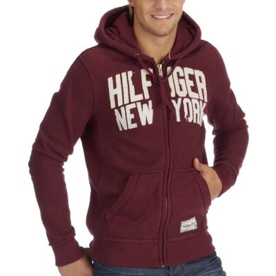 Tommy Jeans Męski długi regularny sweter, czerwony, 50 Tommy Jeans Męski długi regularny sweter, czerwony, 50