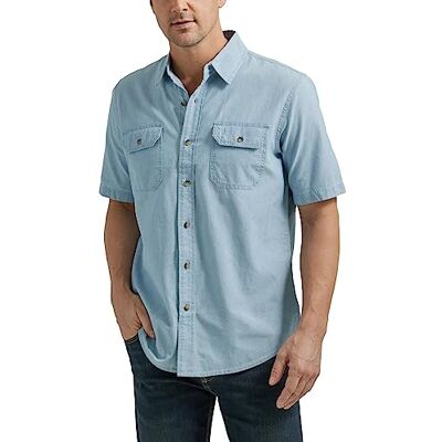 ZHESBL2-468-L Wrangler Męska koszulka z krótkim rękawem Authentics klasyczna tkana ZHESBL2-468-L Wrangler Męska koszulka z krótkim rękawem Authentics klasyczna tkana