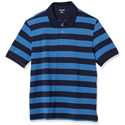 F16AE40000-Blnvs-Medium Amazon Essentials Men's Bawełniana koszulka polo pique regular fit (dostępna w wersjach Big i Tall), Czarny Niebieski Pasek, M F16AE40000-Blnvs-Medium Amazon Essentials Men's Bawełniana koszulka polo pique regular fit (dostępna w wersjach Big i Tall), Czarny Niebieski Pasek, M
