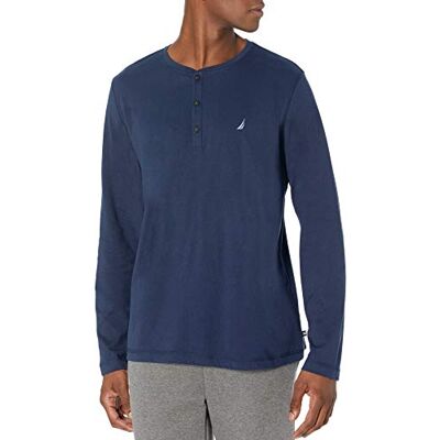 KL22F6 Nautica Men's Long Sleeve Henley Pajama Top, Indigo, Medium KL22F6 Nautica Men's Long Sleeve Henley Pajama Top, Indigo, Medium