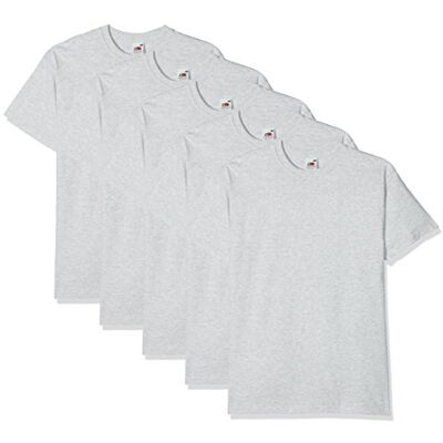 61-044-94 Fruit of the Loom Męska koszulka z krótkim rękawem Super Premium (5 sztuk), Szary (Heather Grey), XXL 61-044-94 Fruit of the Loom Męska koszulka z krótkim rękawem Super Premium (5 sztuk), Szary (Heather Grey), XXL