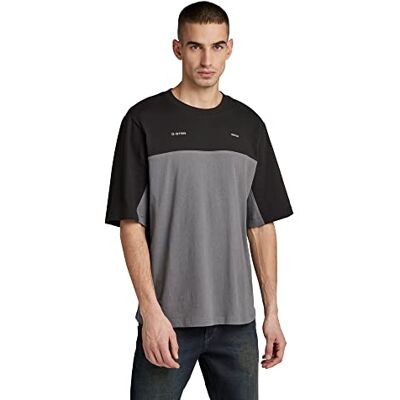 D21225-C336-D018 G-STAR RAW, Koszulka męska Cut & Sewn 3 luźna, Mehrfarbig (granit/Dk czarny blok kolorów C336-d018), S D21225-C336-D018 G-STAR RAW, Koszulka męska Cut & Sewn 3 luźna, Mehrfarbig (granit/Dk czarny blok kolorów C336-d018), S
