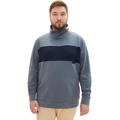 1039950 TOM TAILOR Męska bluza Colorblock o wyglądzie spacedye, 32437-dusty Dark Teal Spacedye, 4XL Duże rozmiary 1039950 TOM TAILOR Męska bluza Colorblock o wyglądzie spacedye, 32437-dusty Dark Teal Spacedye, 4XL Duże rozmiary
