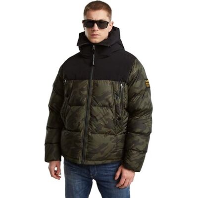 D23645 G-STAR Kurtka męska Expedition Puffer Jackets, Wielokolorowy (shadow olive island camo -C441-G739), XL D23645 G-STAR Kurtka męska Expedition Puffer Jackets, Wielokolorowy (shadow olive island camo -C441-G739), XL
