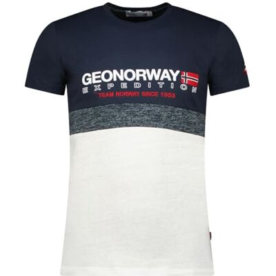 SW1824H/GNO Geographical Norway jdouble men bawełniana koszulka męska klasyczne letnie koszulki z logo odzież z krótkim rękawem Dekolt w serek regularny krój męski lato o każdej porze roku (MARINE L), SW1824H/GNO Geographical Norway jdouble men bawełniana koszulka męska klasyczne letnie koszulki z logo odzież z krótkim rękawem Dekolt w serek regularny krój męski lato o każdej porze roku (MARINE L),