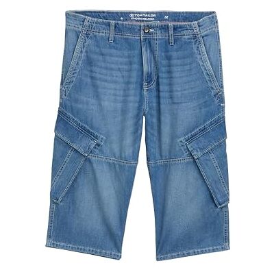 1044977 TOM TAILOR TTMORRIS męskie szorty jeansowe za kolano, 10119 Used Mid Stone Blue Denim, 32 1044977 TOM TAILOR TTMORRIS męskie szorty jeansowe za kolano, 10119 Used Mid Stone Blue Denim, 32