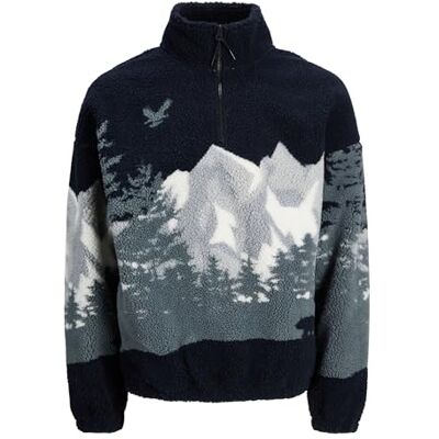 12288977-4907697 JACK & JONES Jorbear Mountain Teddy Half Zip Hn T25, granatowy blezer, XL 12288977-4907697 JACK & JONES Jorbear Mountain Teddy Half Zip Hn T25, granatowy blezer, XL