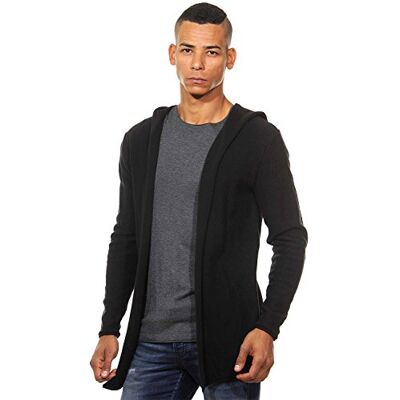 12093535-Black JACK & JONES Kurtka męska Jjoropen Knit Cardigan, czarny (Black Detail:reg), XL 12093535-Black JACK & JONES Kurtka męska Jjoropen Knit Cardigan, czarny (Black Detail:reg), XL