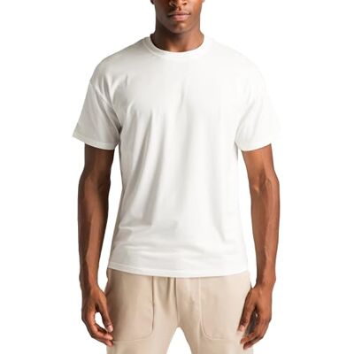 ARKMTA001FM Aruki Męska Koszulka T Shirt Krótki Rękaw Crewneck, bawełna, wygodna, oddychająca z luźnym krojem do biegania jogi pilates siłowni codziennych treningów i casual – Cloud Dancer – M ARKMTA001FM Aruki Męska Koszulka T Shirt Krótki Rękaw Crewneck, bawełna, wygodna, oddychająca z luźnym krojem do biegania jogi pilates siłowni codziennych treningów i casual – Cloud Dancer – M