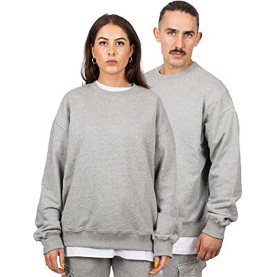 BS-LUX-0011-XXL Blackskies Oversize Heavyweight Crewneck Sweater Streetwear luksusowy sweter męski damski sweter bluza sweter sweter sweter, Heather szary, XXL BS-LUX-0011-XXL Blackskies Oversize Heavyweight Crewneck Sweater Streetwear luksusowy sweter męski damski sweter bluza sweter sweter sweter, Heather szary, XXL