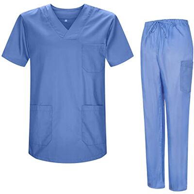 MZ-817-8319 MISEMIYA Piżama Sanitarna Zestawy Uniform Sanitarnych Unisex Mundury Medyczne 817-8319, Błękitny, S MZ-817-8319 MISEMIYA Piżama Sanitarna Zestawy Uniform Sanitarnych Unisex Mundury Medyczne 817-8319, Błękitny, S