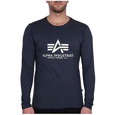 100510-02 Alpha Industries Basic T LS z długim rękawem dla mężczyzn Navy 100510-02 Alpha Industries Basic T LS z długim rękawem dla mężczyzn Navy