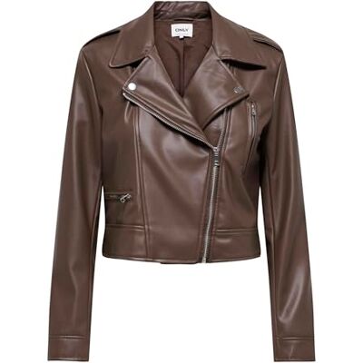 15361396-4891908 Onlcarmen Faux Leather Biker Cc OTW, Chocolate Martini, S 15361396-4891908 Onlcarmen Faux Leather Biker Cc OTW, Chocolate Martini, S