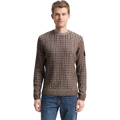 1049475 TOM TAILOR Sweter męski, 39368 Brązowy Offwhite Plated, XXL 1049475 TOM TAILOR Sweter męski, 39368 Brązowy Offwhite Plated, XXL