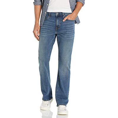 AE1901274-BluMV-29W x 34L Amazon Essentials Męskie jeansy Bootcut Stretch Straight Fashion, Średni Niebieski, Vintage, 29W / 34L AE1901274-BluMV-29W x 34L Amazon Essentials Męskie jeansy Bootcut Stretch Straight Fashion, Średni Niebieski, Vintage, 29W / 34L