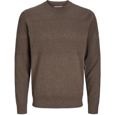 12265328 Jack & Jones JPRBLUNOAH Knit Crew Neck BF, Orzech włoski/szczegóły: twist/Full Structure, S 12265328 Jack & Jones JPRBLUNOAH Knit Crew Neck BF, Orzech włoski/szczegóły: twist/Full Structure, S