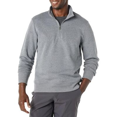 AEM20051F21-GyMGH-Medium Amazon Essentials Men's Bluza polarowa z długim rękawem i krótkim zamkiem, Szary wrzos, M AEM20051F21-GyMGH-Medium Amazon Essentials Men's Bluza polarowa z długim rękawem i krótkim zamkiem, Szary wrzos, M