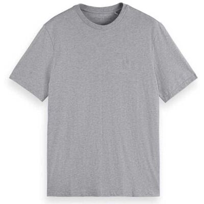 179191 Scotch & Soda Męski T-shirt z logo Core, szary melanż, XXL 179191 Scotch & Soda Męski T-shirt z logo Core, szary melanż, XXL