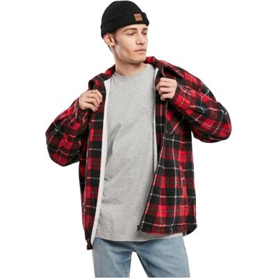 TB3805 Urban Classics M?ska kurtka drwala z polaru polarowego z podszewk? Sherpa, kurtka w kratk?, wygl?d flaneli, rozmiary od S do 5XL, czerwony/czany, XL TB3805 Urban Classics M?ska kurtka drwala z polaru polarowego z podszewk? Sherpa, kurtka w kratk?, wygl?d flaneli, rozmiary od S do 5XL, czerwony/czany, XL