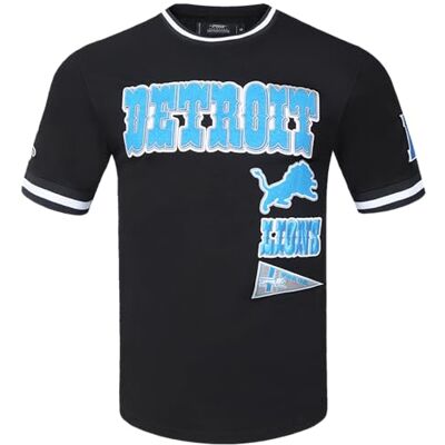 FDL143449 Pro Standard Męska koszulka z krótkim rękawem NFL Detroit Lions Retro Classics czarna 2XL FDL143449 Pro Standard Męska koszulka z krótkim rękawem NFL Detroit Lions Retro Classics czarna 2XL