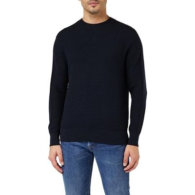 3DZM6FZMQ7Z1583 Armani Exchange Męski okrągły dekolt, mankiety, sweter, niebieski, XXL, granatowy (Deep Navy), XXL 3DZM6FZMQ7Z1583 Armani Exchange Męski okrągły dekolt, mankiety, sweter, niebieski, XXL, granatowy (Deep Navy), XXL