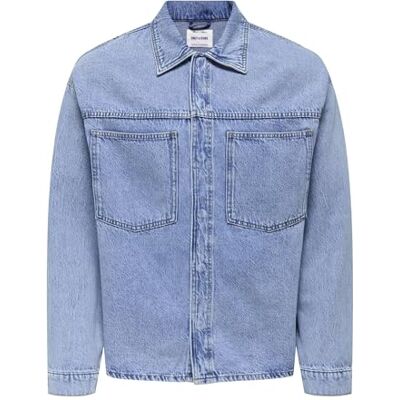 22034613-4793939 ONLY & SONS Męska kurtka Onsemil Box Azg DNM, M, niebieski (medium blue denim), M 22034613-4793939 ONLY & SONS Męska kurtka Onsemil Box Azg DNM, M, niebieski (medium blue denim), M