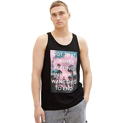 1037204 TOM TAILOR Denim Męski Tanktop, 29999-Black, S, 2999 Black, S 1037204 TOM TAILOR Denim Męski Tanktop, 29999-Black, S, 2999 Black, S