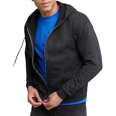 OP180-Black-Medium Hanes Męska bluza z kapturem na zamek błyskawiczny, EcoSmart, polarowa bluza z kapturem, Czarny, M OP180-Black-Medium Hanes Męska bluza z kapturem na zamek błyskawiczny, EcoSmart, polarowa bluza z kapturem, Czarny, M
