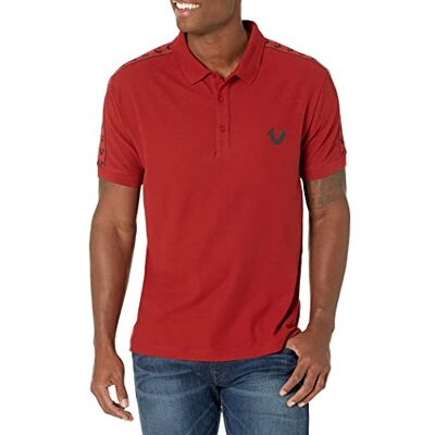 106292 True Religion Damask męska koszulka polo z krótkim rękawem, Czerwona Dalia, XXL 106292 True Religion Damask męska koszulka polo z krótkim rękawem, Czerwona Dalia, XXL