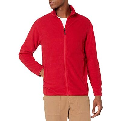 S17AE10002_SUS Amazon Essentials Men's Kurtka polarowa z zamkiem błyskawicznym (dostępna w wersjach Big i Tall), Czerwony, XL S17AE10002_SUS Amazon Essentials Men's Kurtka polarowa z zamkiem błyskawicznym (dostępna w wersjach Big i Tall), Czerwony, XL